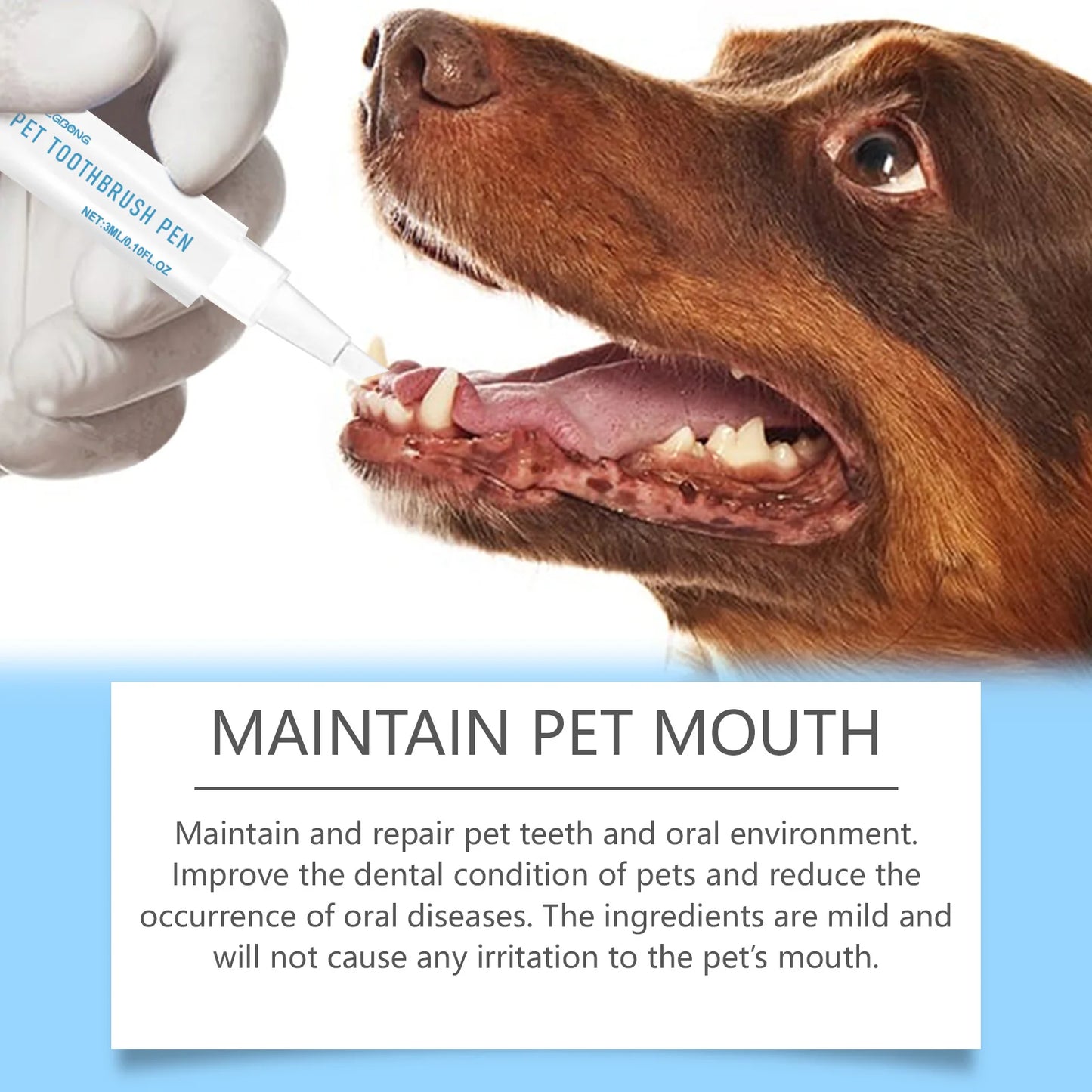 Yegbong 1PC Dog Cat Pet Teeth Cleaning Pen Toothbrush Tool