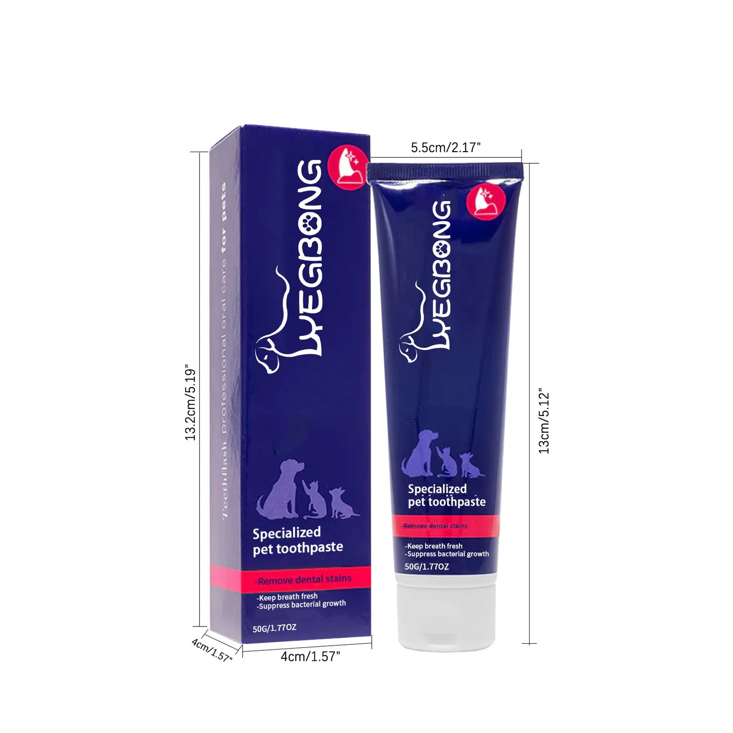 Yegbong 50g Pet Oral Cleaning Cream Whiten Teeth Toothpaste