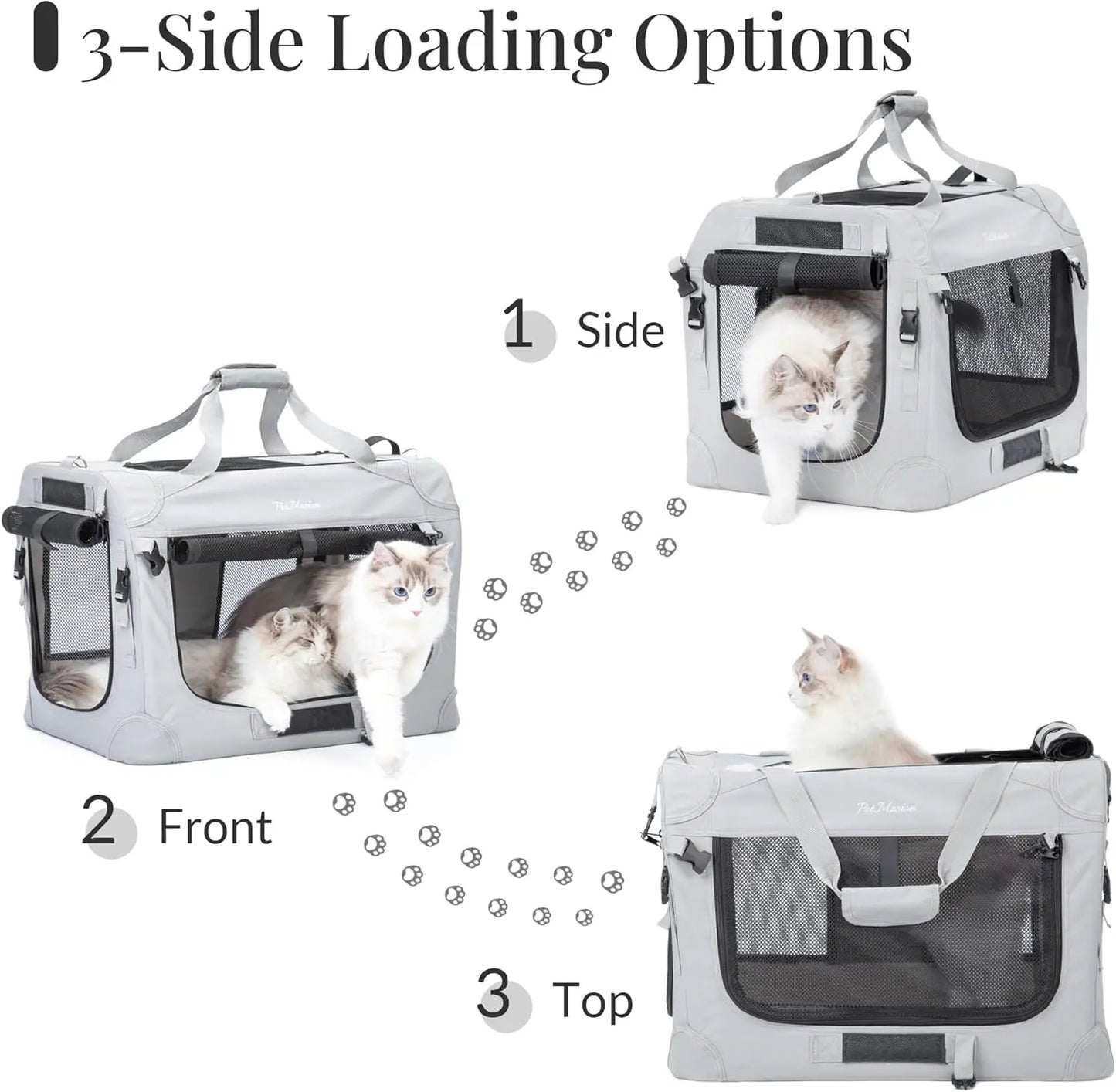 Cat Carrier for 2 Cats Collapsible Soft Sided XL Crate