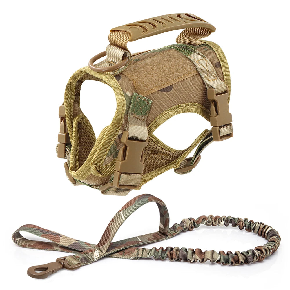 Tactical Cat Harness Leash Adjustable Puppy Vest For Small Dogs
