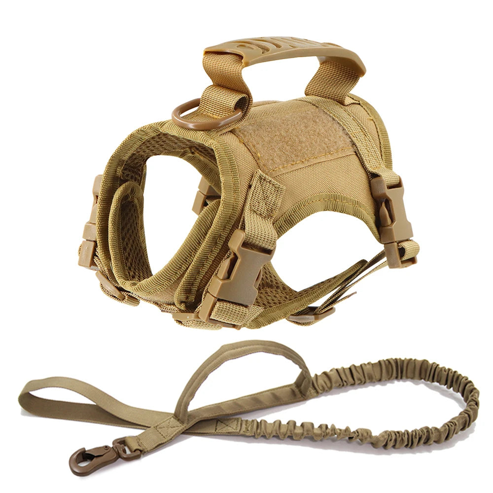 Tactical Cat Harness Leash Adjustable Puppy Vest For Small Dogs