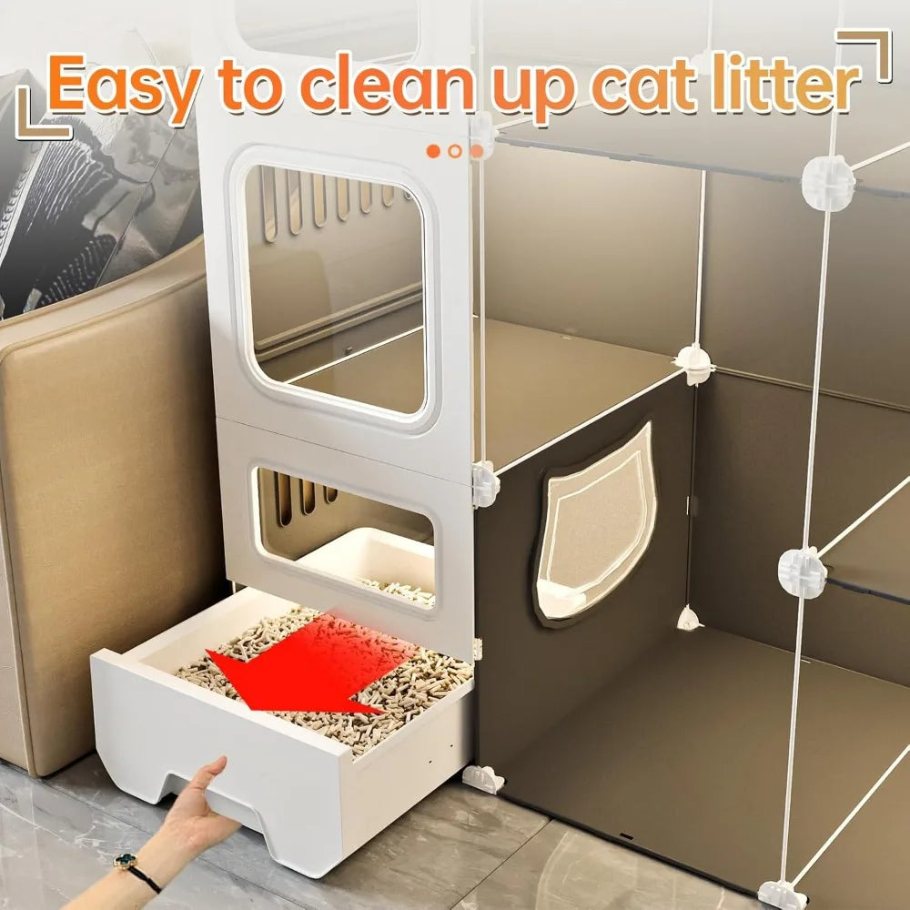 Cat Cabinet with Litter Box Hidden