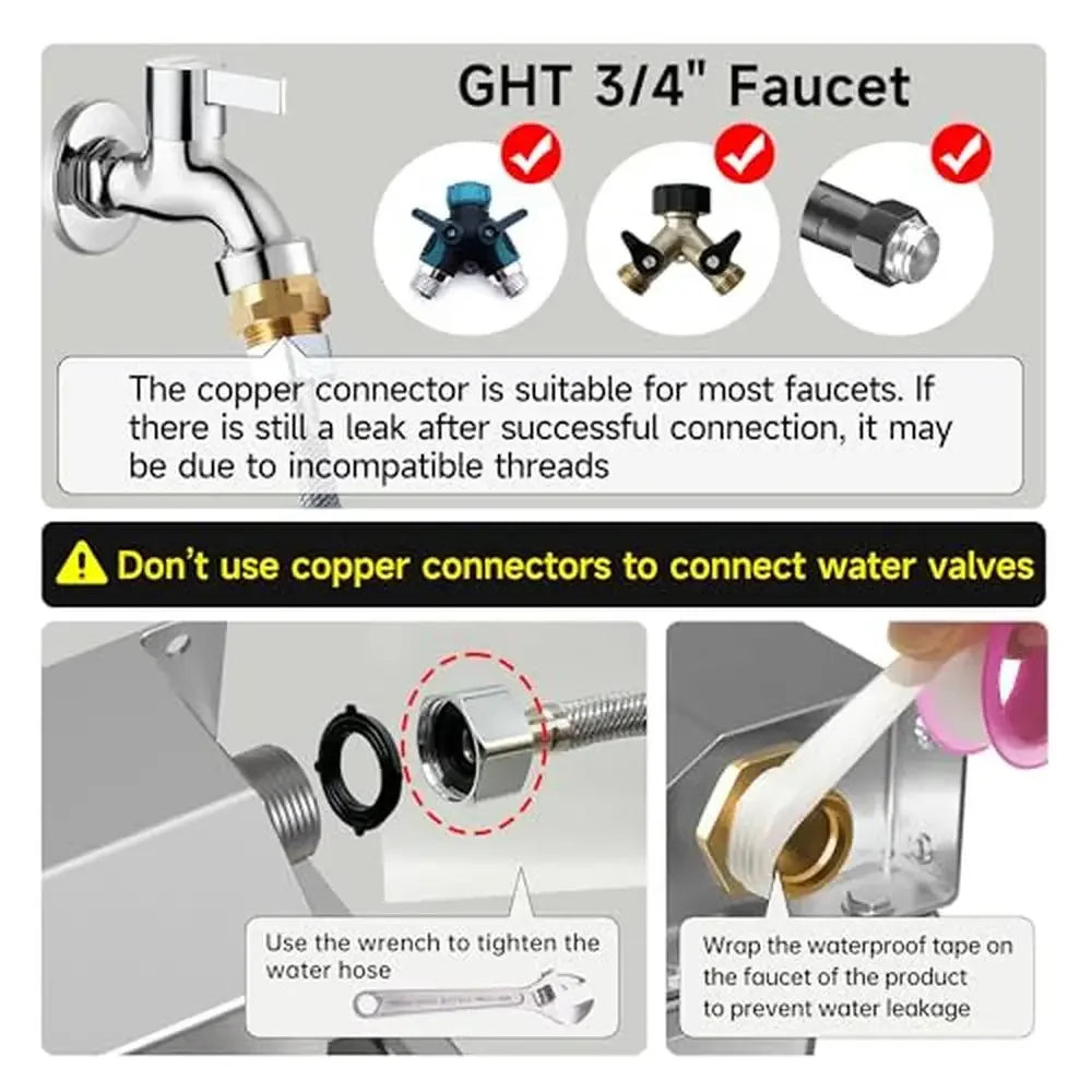 Stainless Steel Automatic Water Dispenser Bowl 88oz Dogs Livestock Outdoor Use