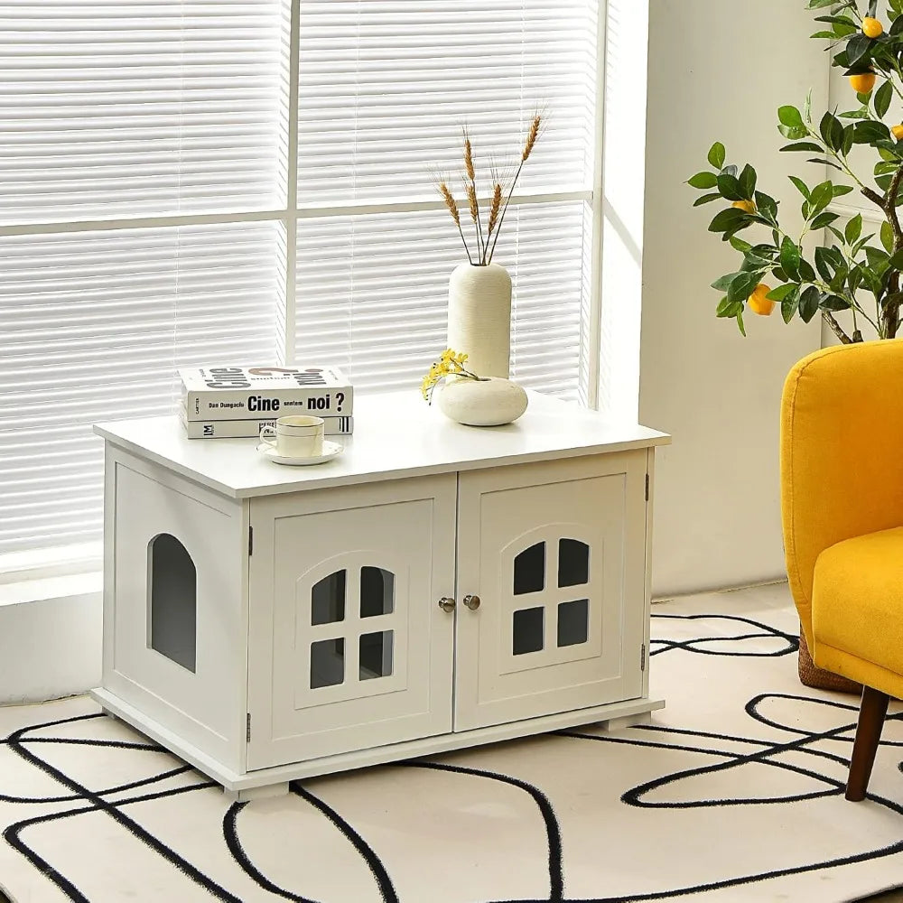 Cat Litter Box Enclosure, Nightstand Cat House Bench