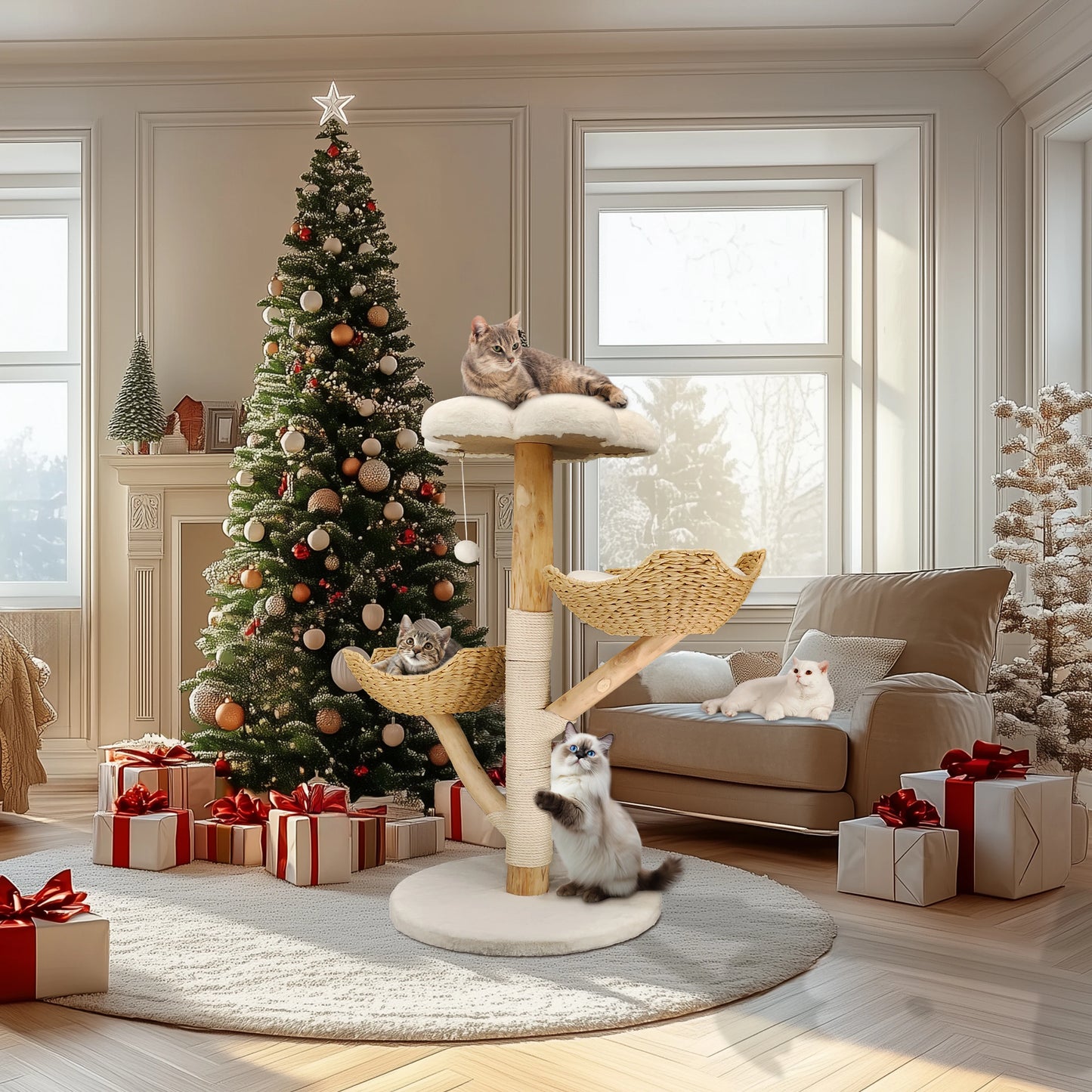 Bingopaw Cat Tree Tower Condo Furniture Scratch Post Play