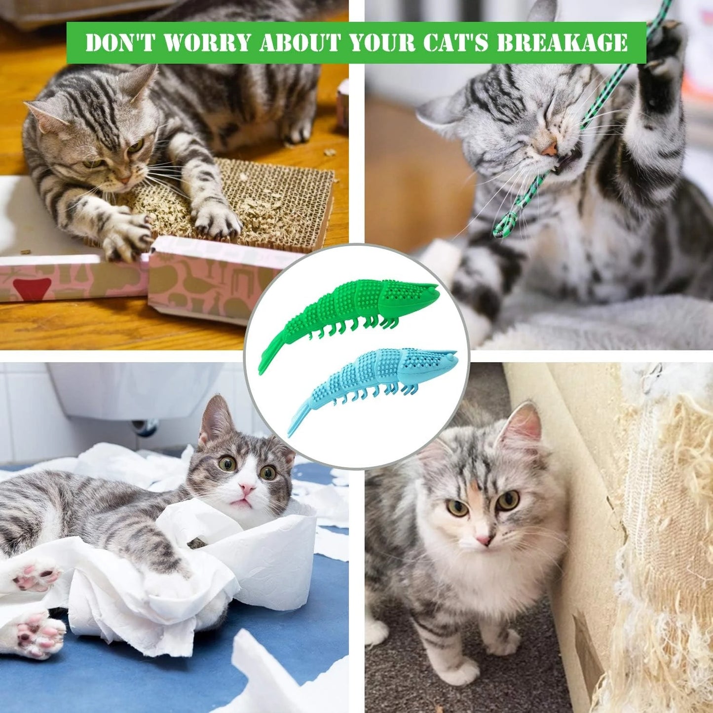 Safe Catnip Toothbrush Toy for Dental Care