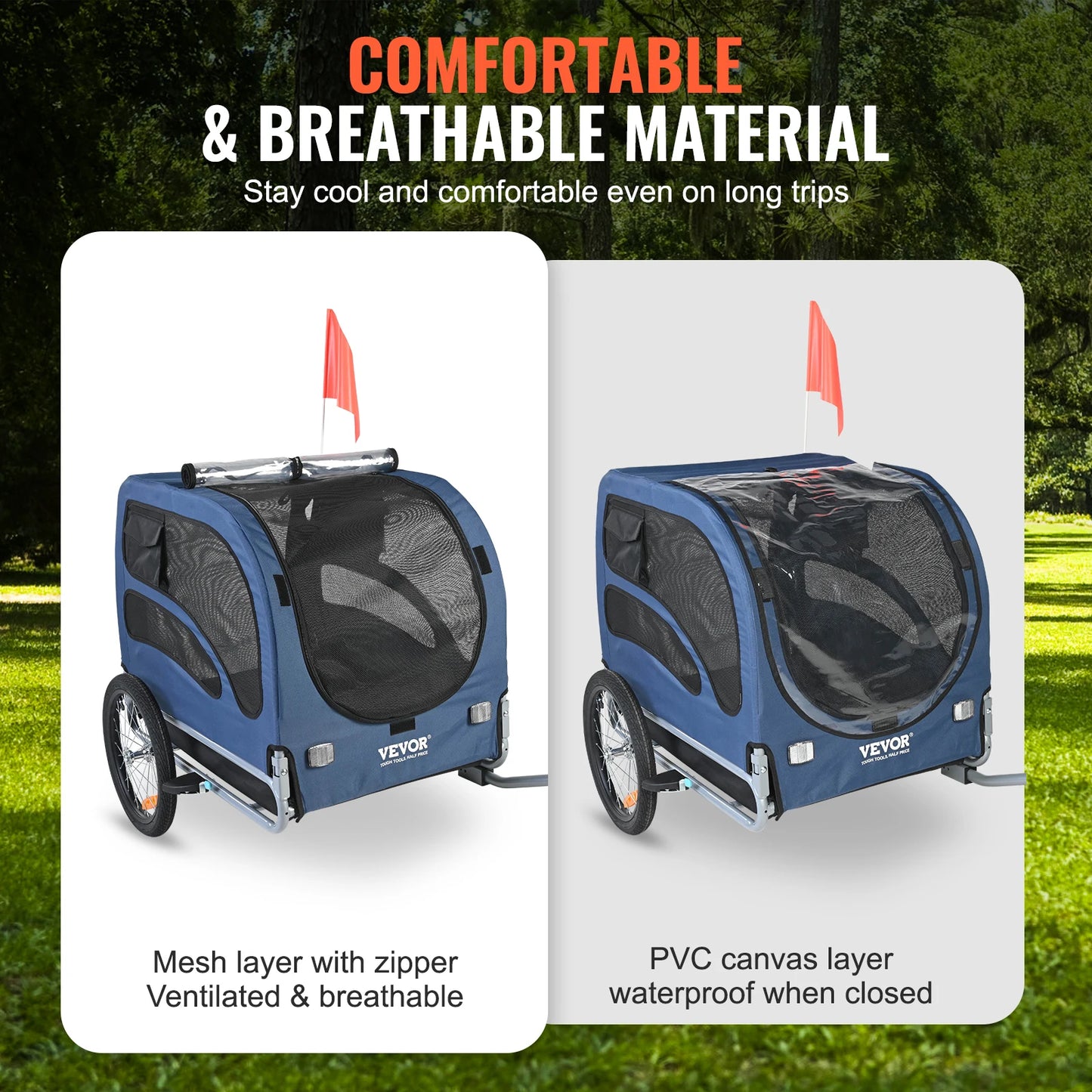 VEVOR 100 lbs Pet Cart Bicycle Carrier Dog Bike Trailer