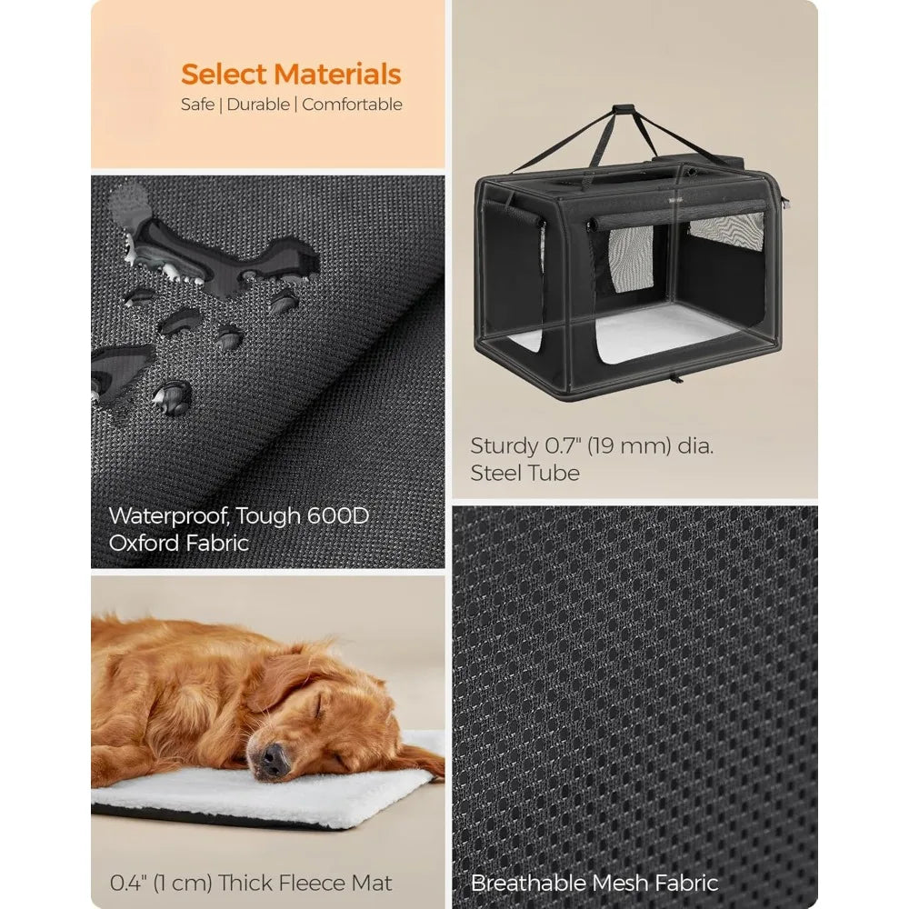 Collapsible Soft Dog Crate, Portable Travel Dog Carrier Kennel