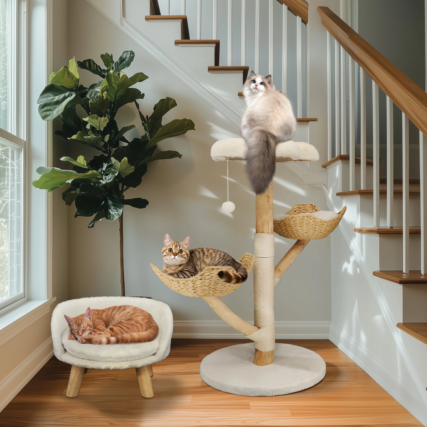 Bingopaw Cat Tree Tower Condo Furniture Scratch Post Play