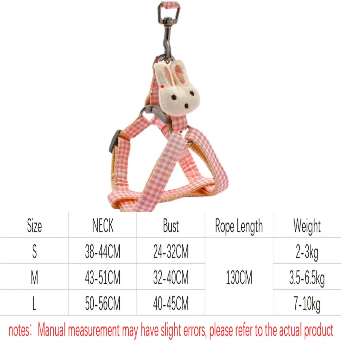 Adjustable Small Dog or Cat Harness and Leash Set