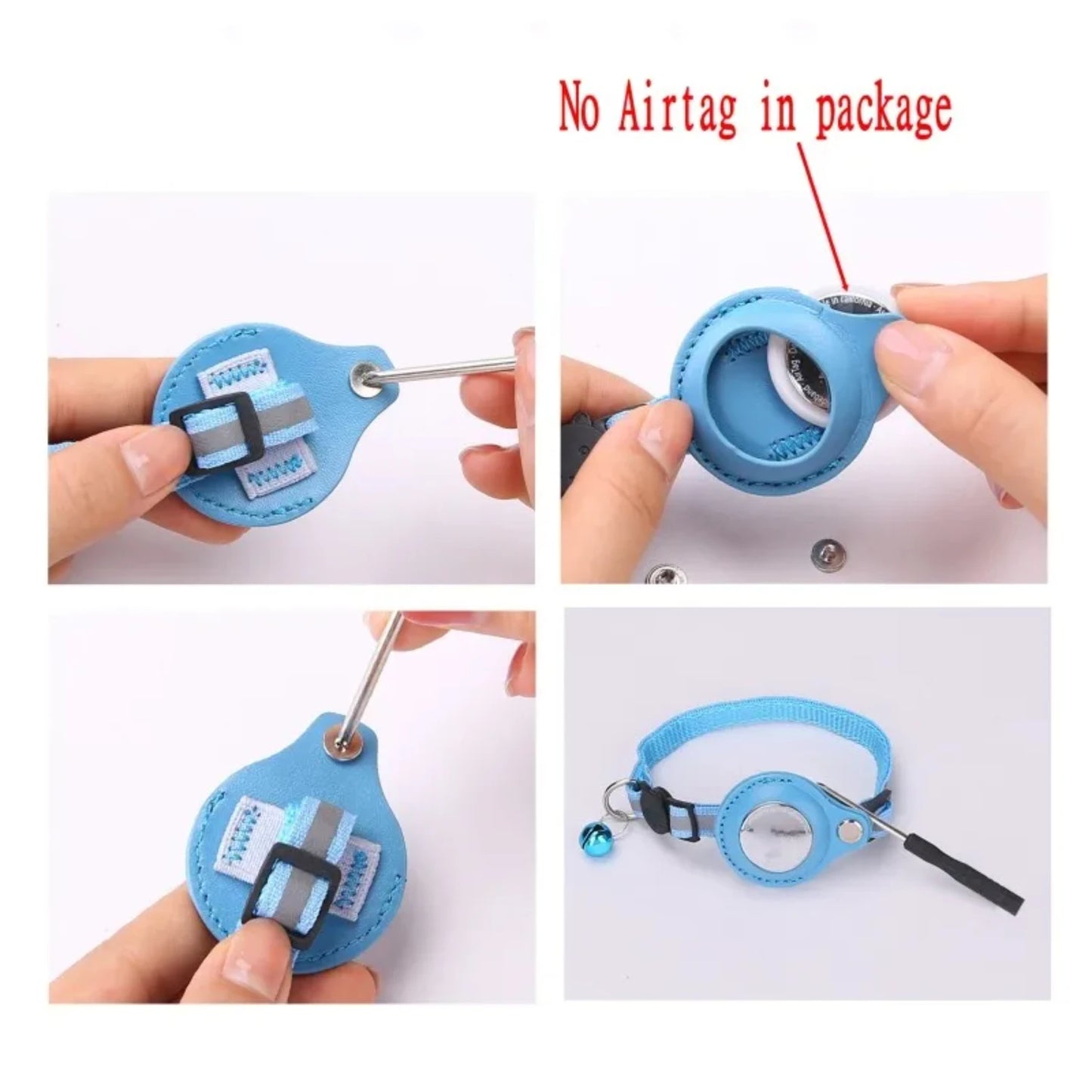 Airtag Case Cat Collar With Bell Reflective Nylon Dog GPS Tracker