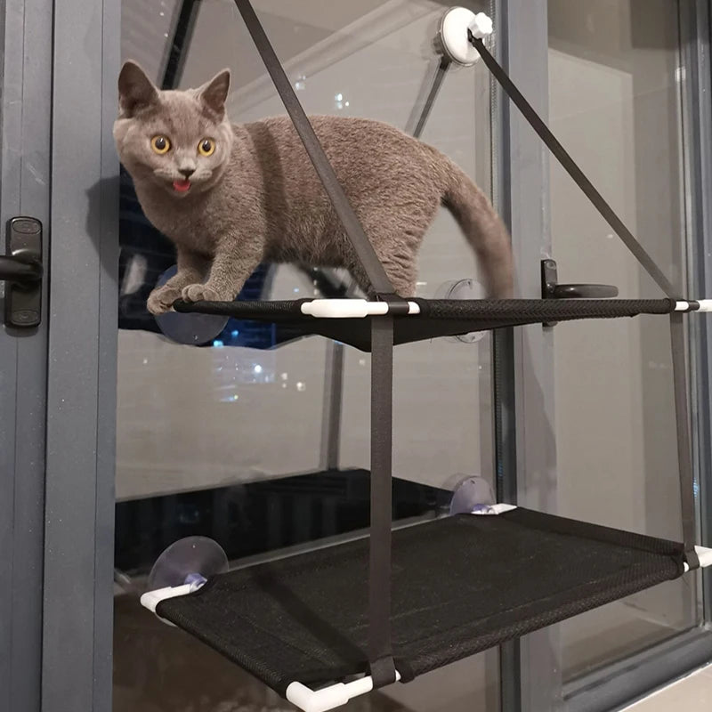 Cat Bed Hanging Window Double-Layer Pet Hammock Seat
