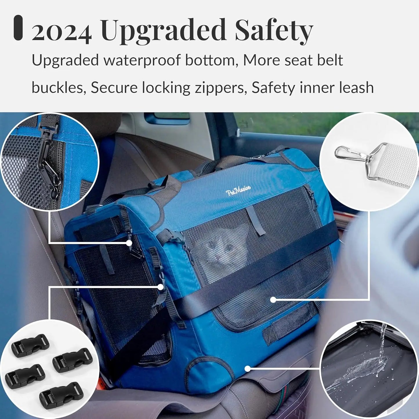 Cat Carrier for 2 Cats Collapsible Soft Sided XL Crate