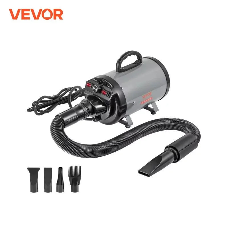 VEVOR 2000W Dog Blow Dryer with Adjustable Speed and Nozzles