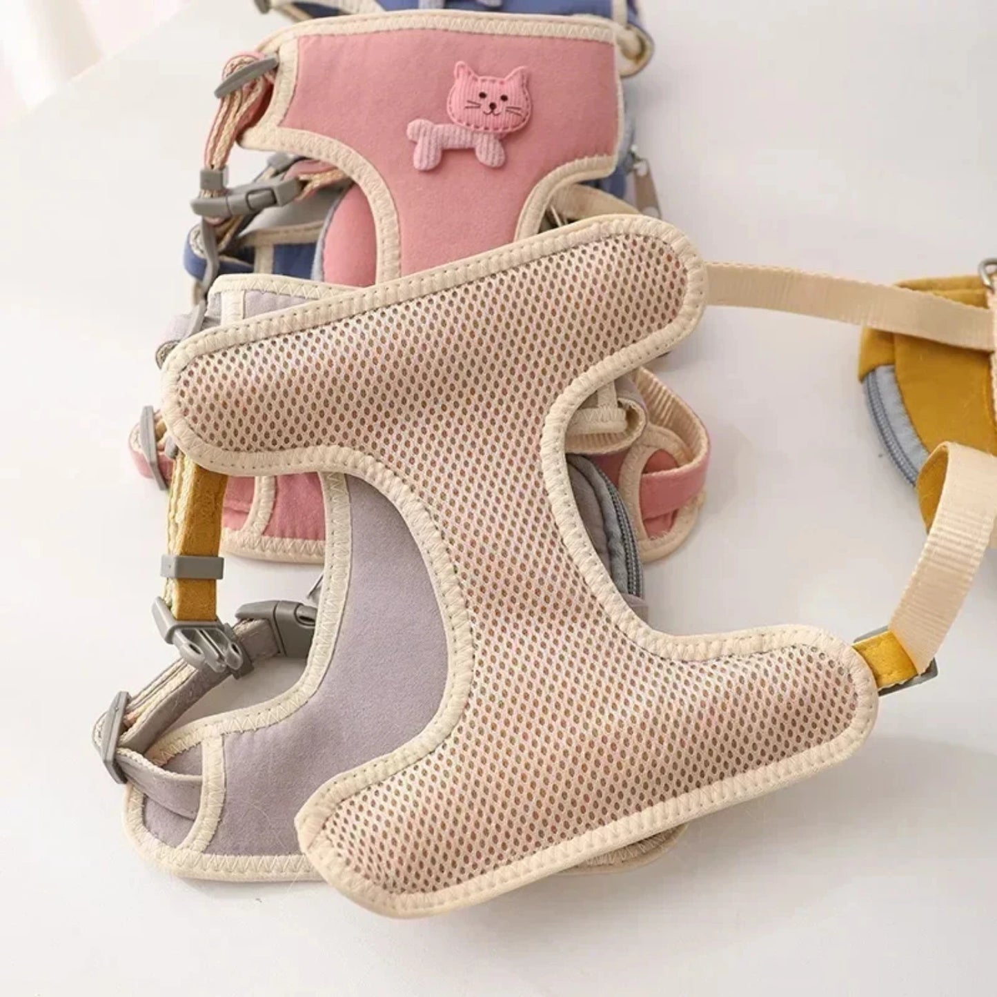 Dog Cat Harness with Leash Snack Bag Backpack for Pets