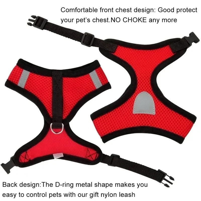 Adjustable Cat Dog Vest Walking Harness for Safe Outings