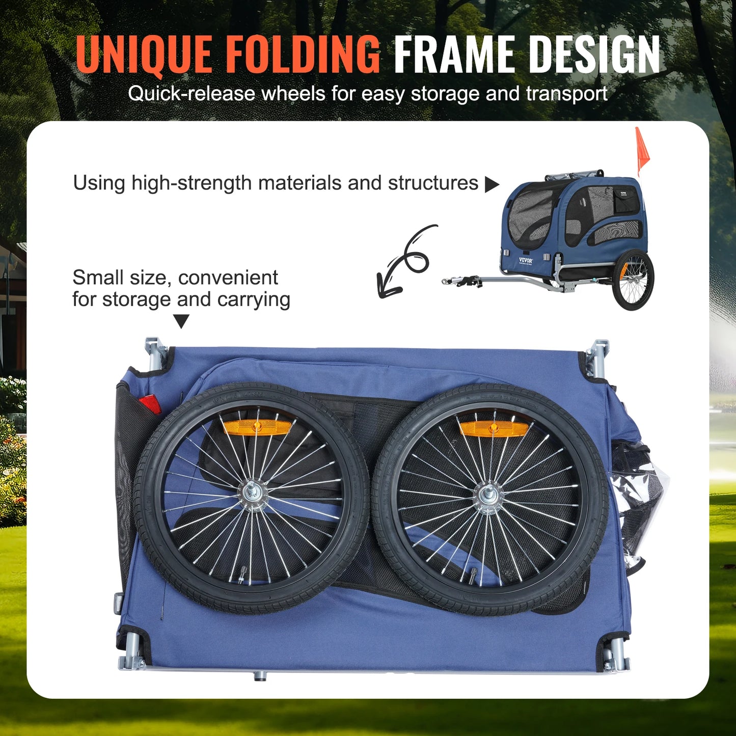 VEVOR 100 lbs Pet Cart Bicycle Carrier Dog Bike Trailer
