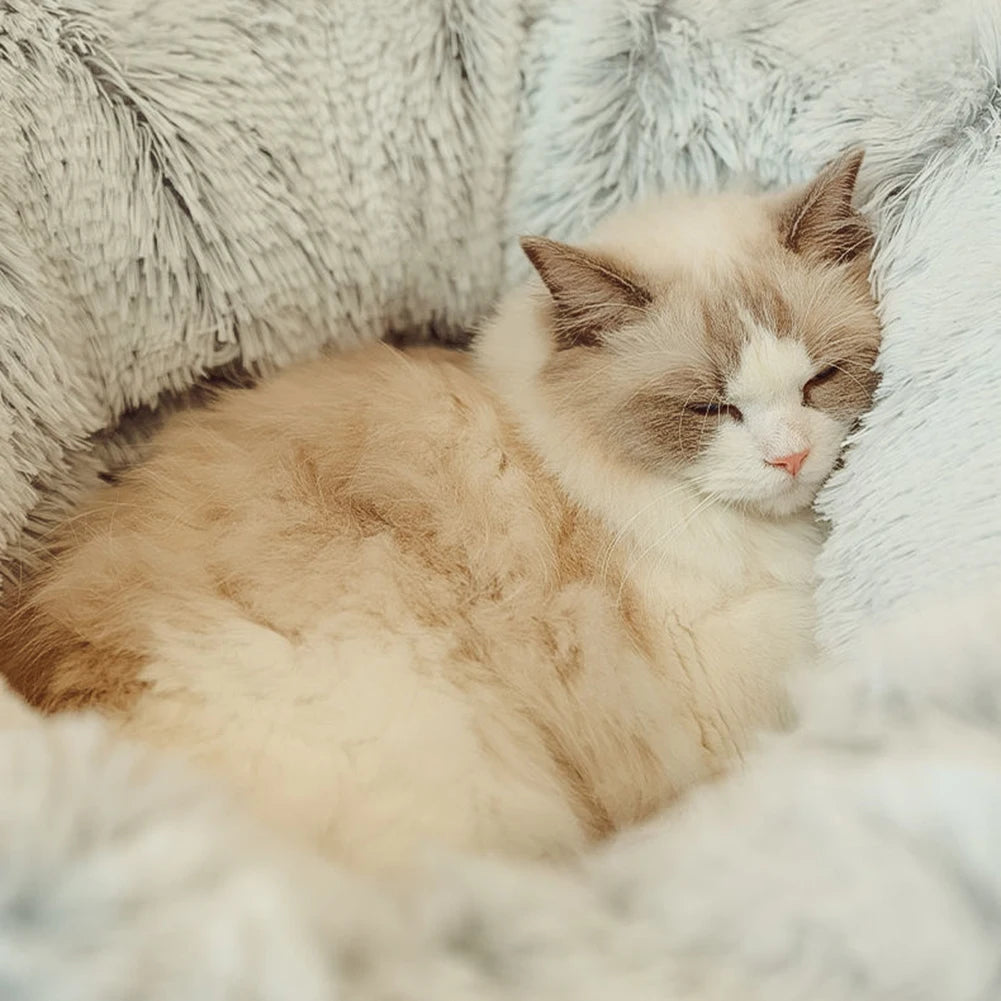 Winter Warm Cat House Soft Foldable Pet Sleeping Bed