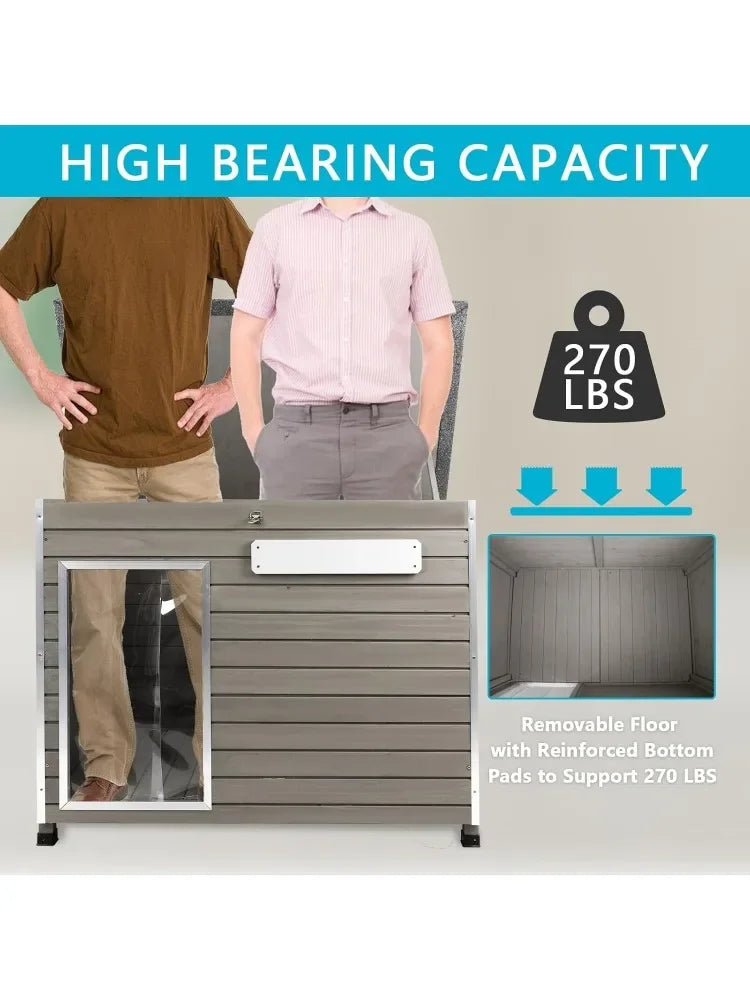 43.6" L Natural Fir Wood Dog Houses with Weatherproof Roof