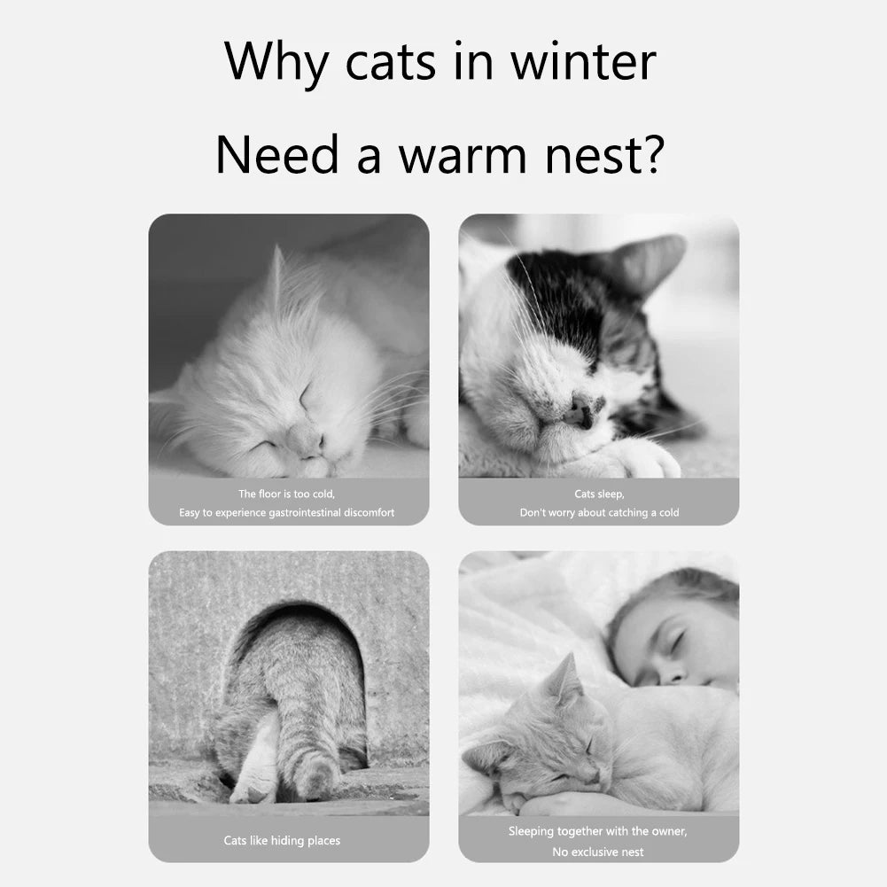 Winter Warm Cat House Soft Foldable Pet Sleeping Bed