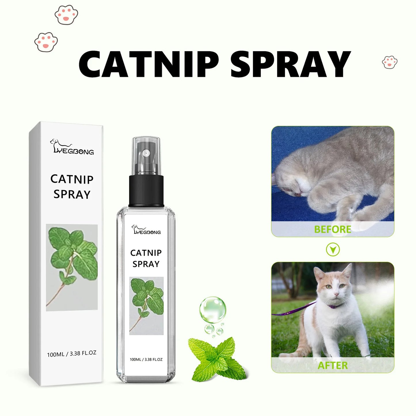 Yegbong 100ml Cat Catnip Spray Relieve Stress And Calm Pets