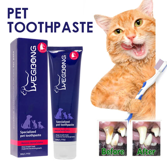 Yegbong 50g Pet Oral Cleaning Cream Whiten Teeth Toothpaste