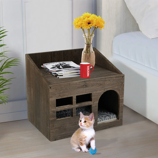 Durable Wooden Cat Cave Bed Furniture for Indoor Cats
