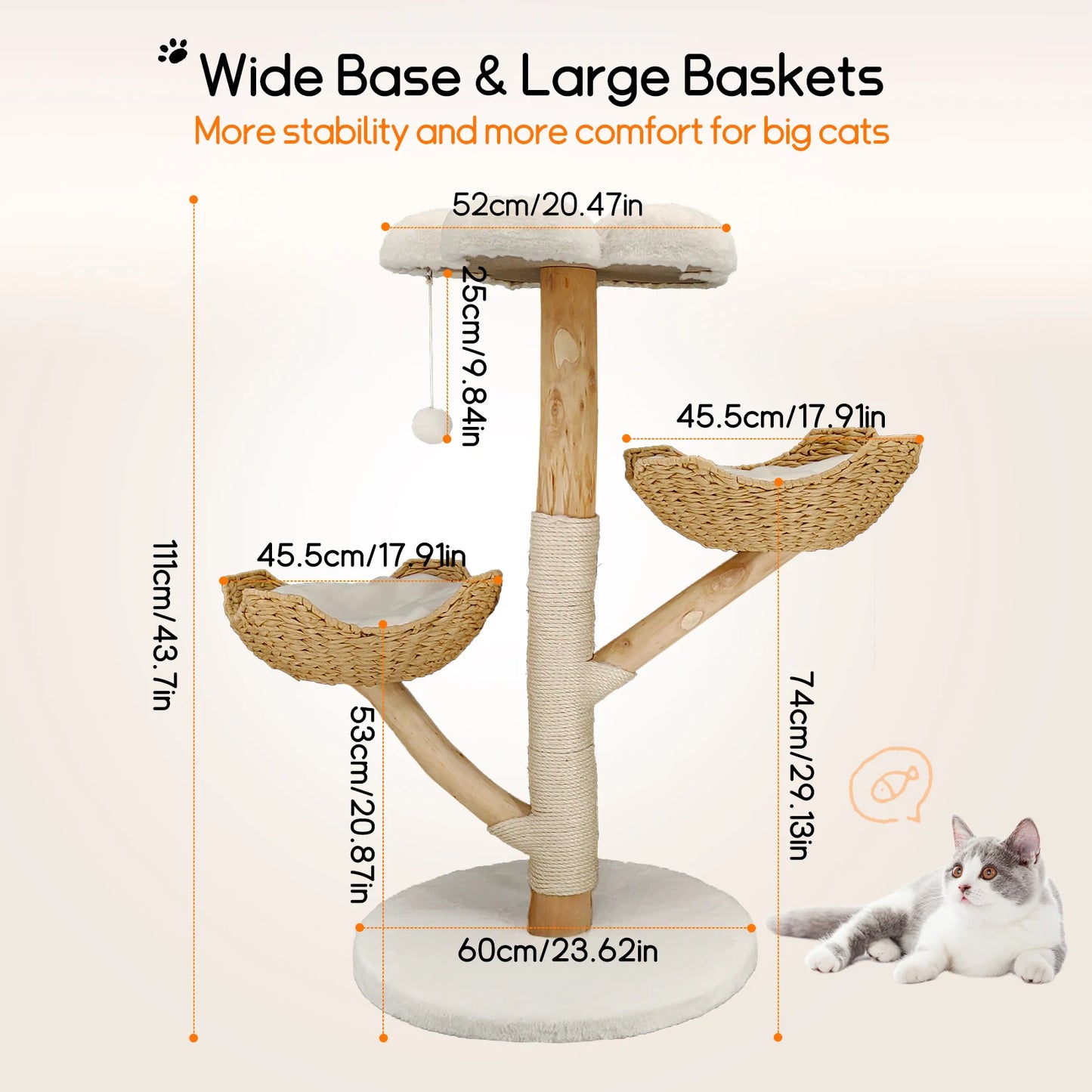Bingopaw Cat Tree Tower Condo Furniture Scratch Post Play