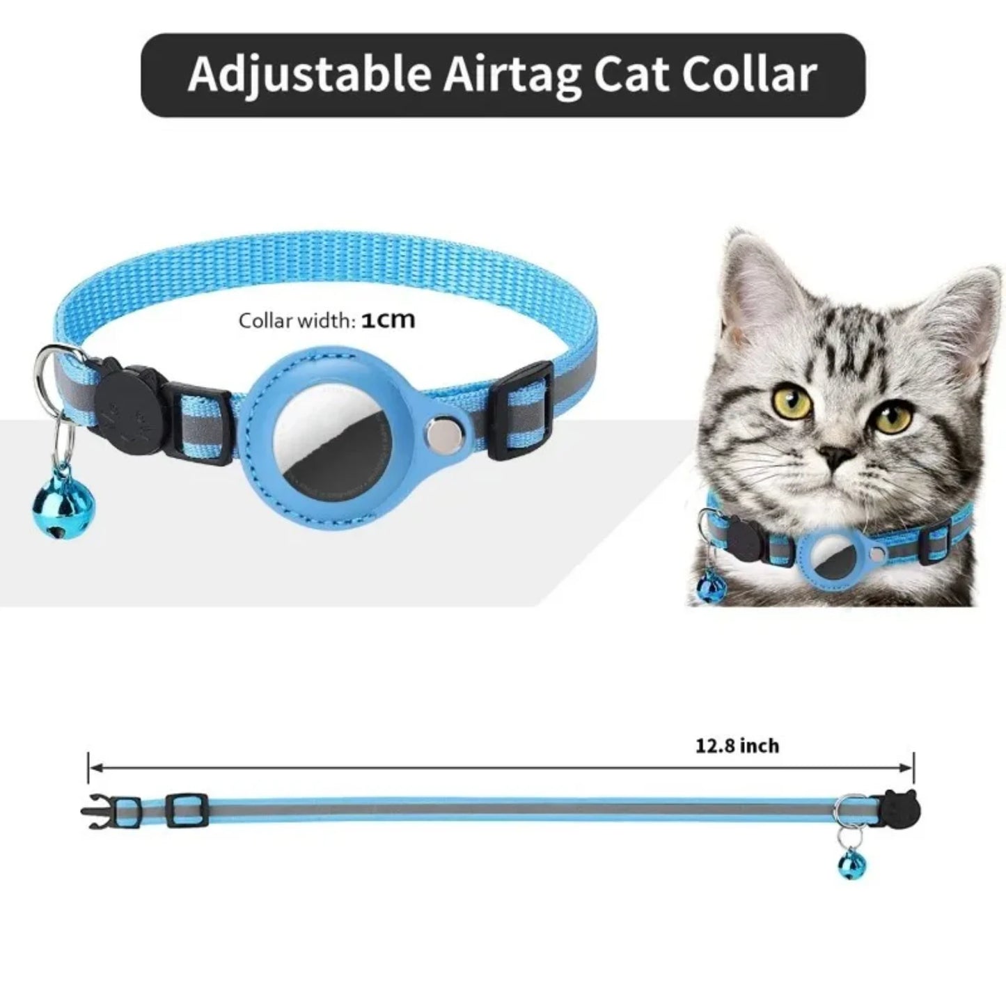 Airtag Case Cat Collar With Bell Reflective Nylon Dog GPS Tracker