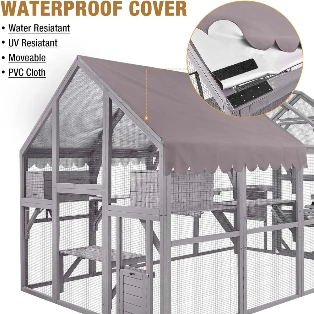 Cat House, Outdoor Cat House Enclosures 110" Large Playpen