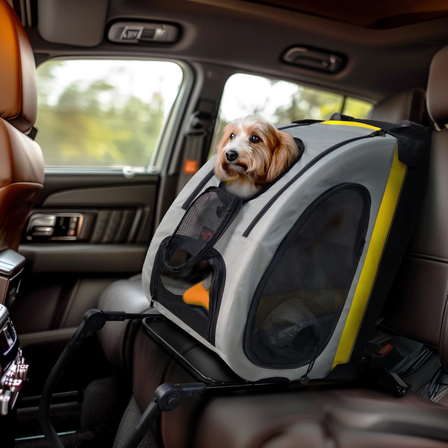 Car Seat 2-in-1 Travel Bracket Pet Travel Cart Portable