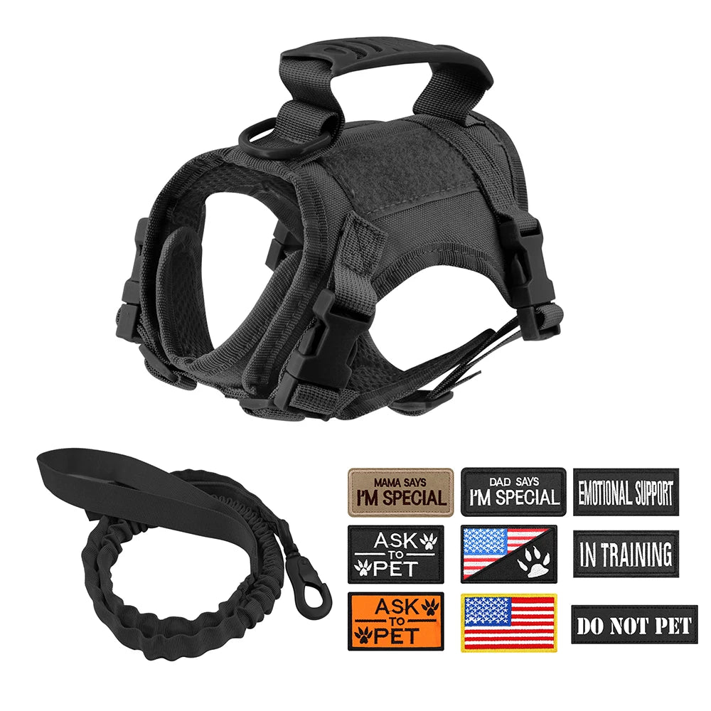 Tactical Cat Harness Leash Adjustable Puppy Vest For Small Dogs
