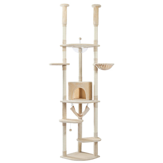 Floor to Ceiling Cat Tree Adjustable Cat Tower for Kitties