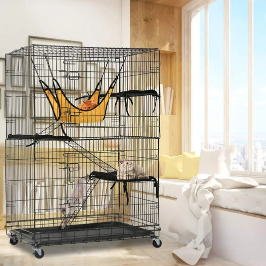 Cat Crate Pet Playpen Large 3-Tier 48" Height with Wheels