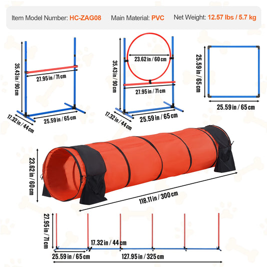 VEVOR Dog Agility Training Equipment 5 PCS Set with Bag