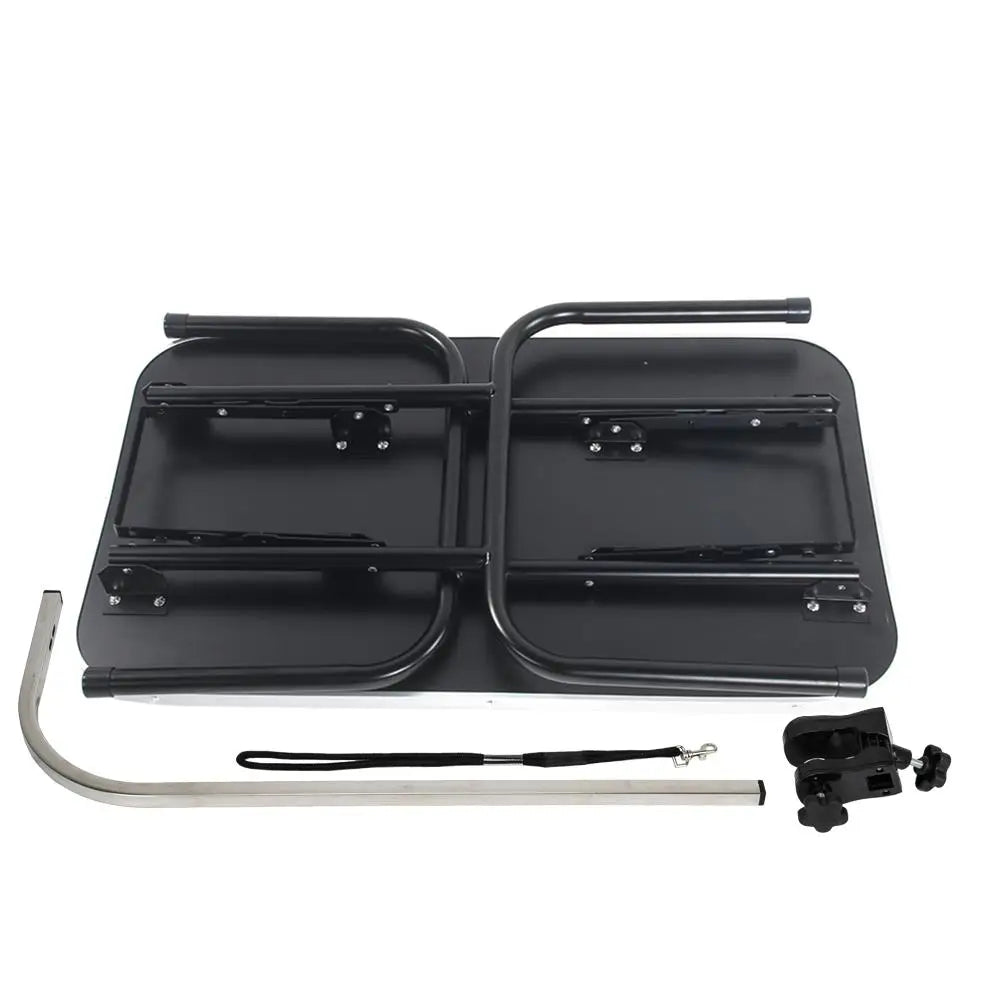 32-Inch Foldable Black Pet Grooming Table with Adjustable Arm