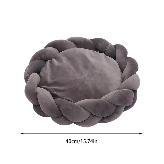 Round Cat Bed Comfortable Dog Bed Knitted Pet Bed Washable