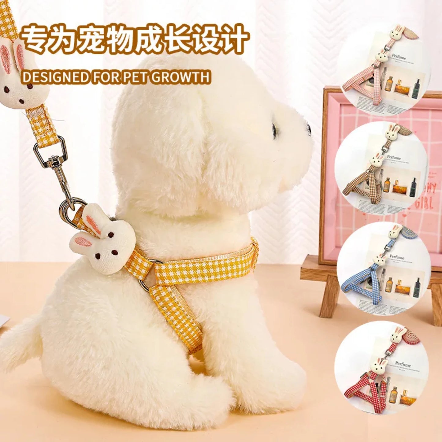 Adjustable Small Dog or Cat Harness and Leash Set