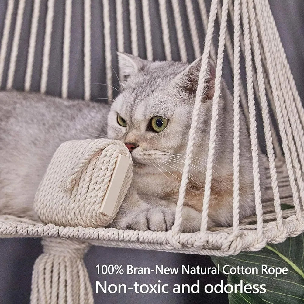 Cat Hammock Bed Decorative Macram Tapestry Swing Bed