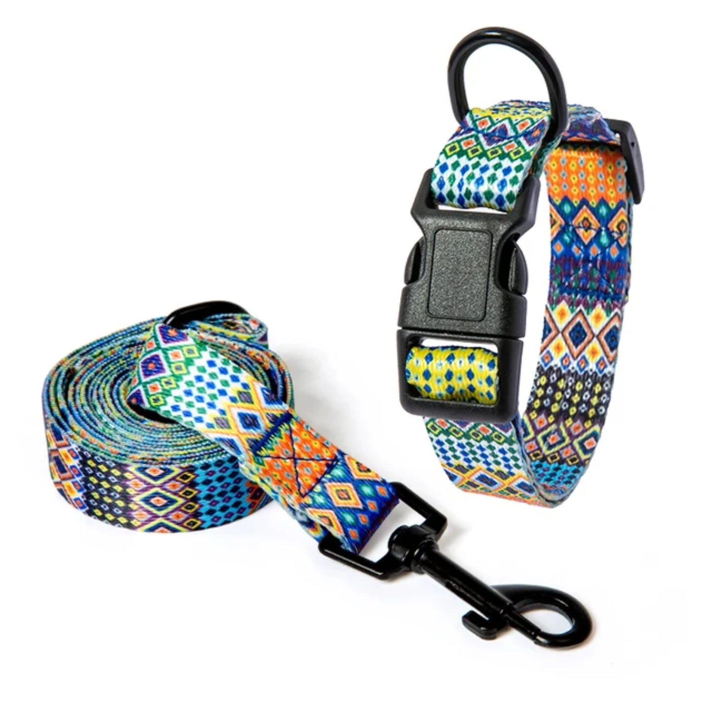 Stylish Adjustable Dog Collar and Leash Set for Pets