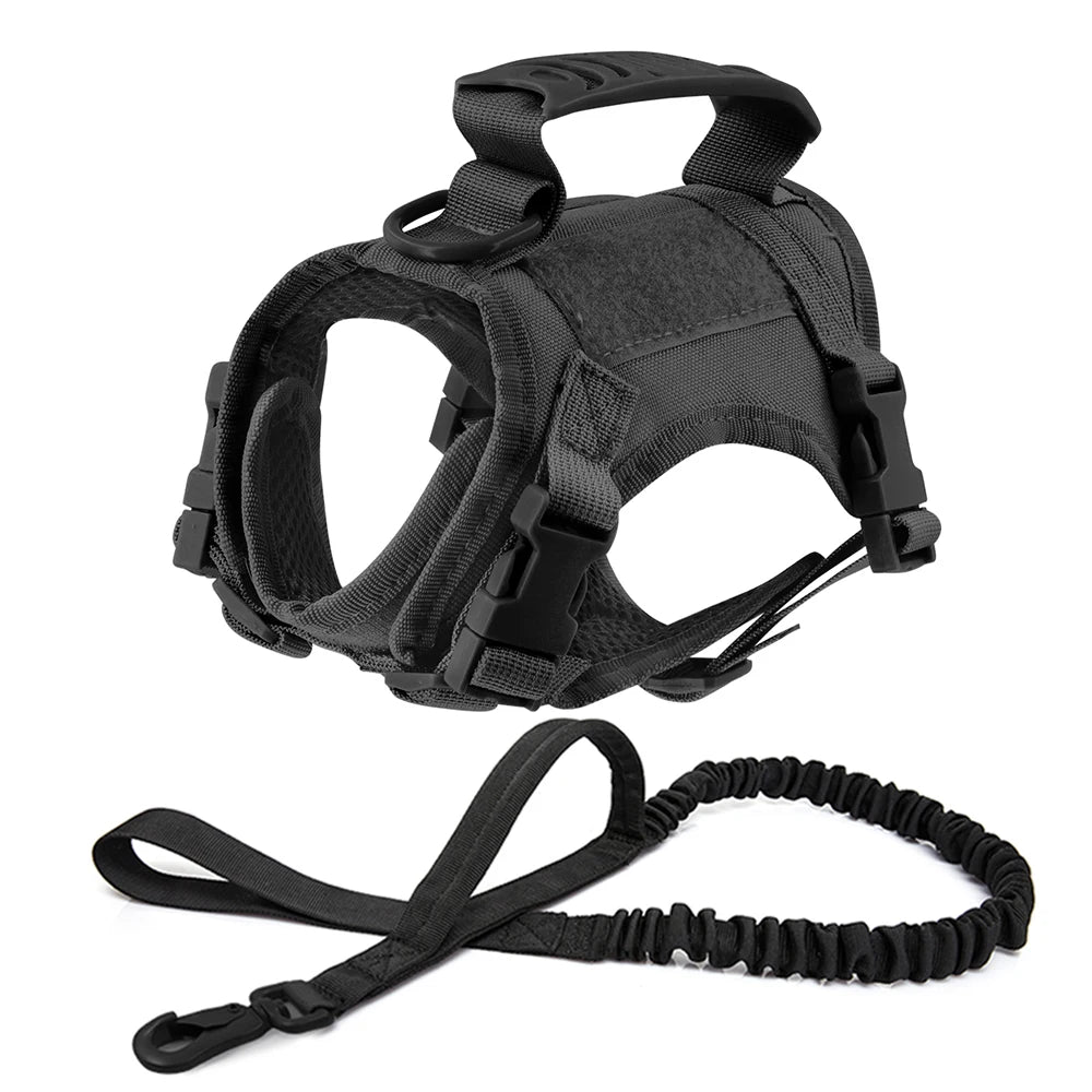 Tactical Cat Harness Leash Adjustable Puppy Vest For Small Dogs