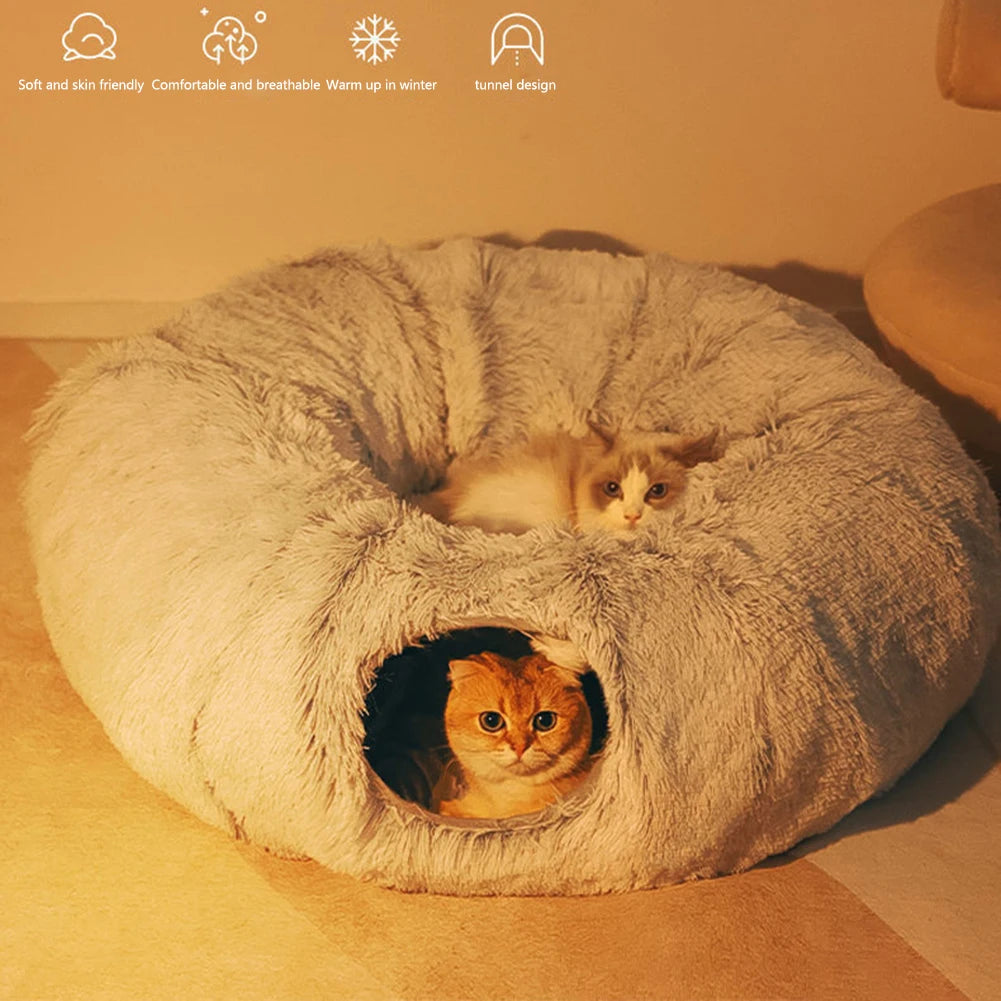 Winter Warm Cat House Soft Foldable Pet Sleeping Bed