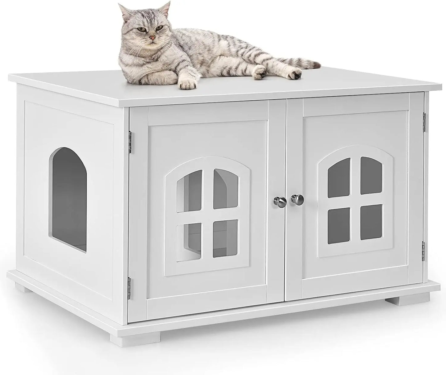 Cat Litter Box Enclosure, Nightstand Cat House Bench