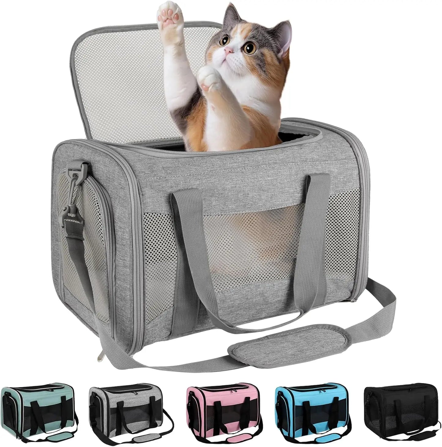 Cat carrier Case Pet Dog Carrier Soft-Sided Cat Bag Airline Approved, Pet Travel Carrier Up to 15 Lbs Collapsible