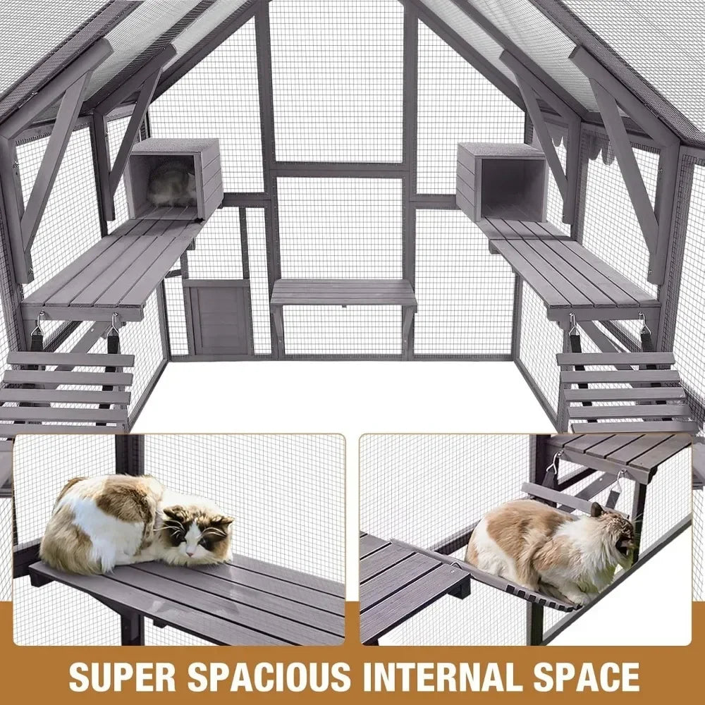 Cat House, Outdoor Cat House Enclosures 110" Large Playpen