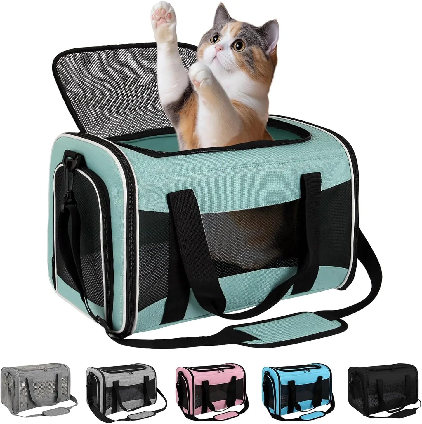 Cat carrier Case Pet Dog Carrier Soft-Sided Cat Bag Airline Approved, Pet Travel Carrier Up to 15 Lbs Collapsible