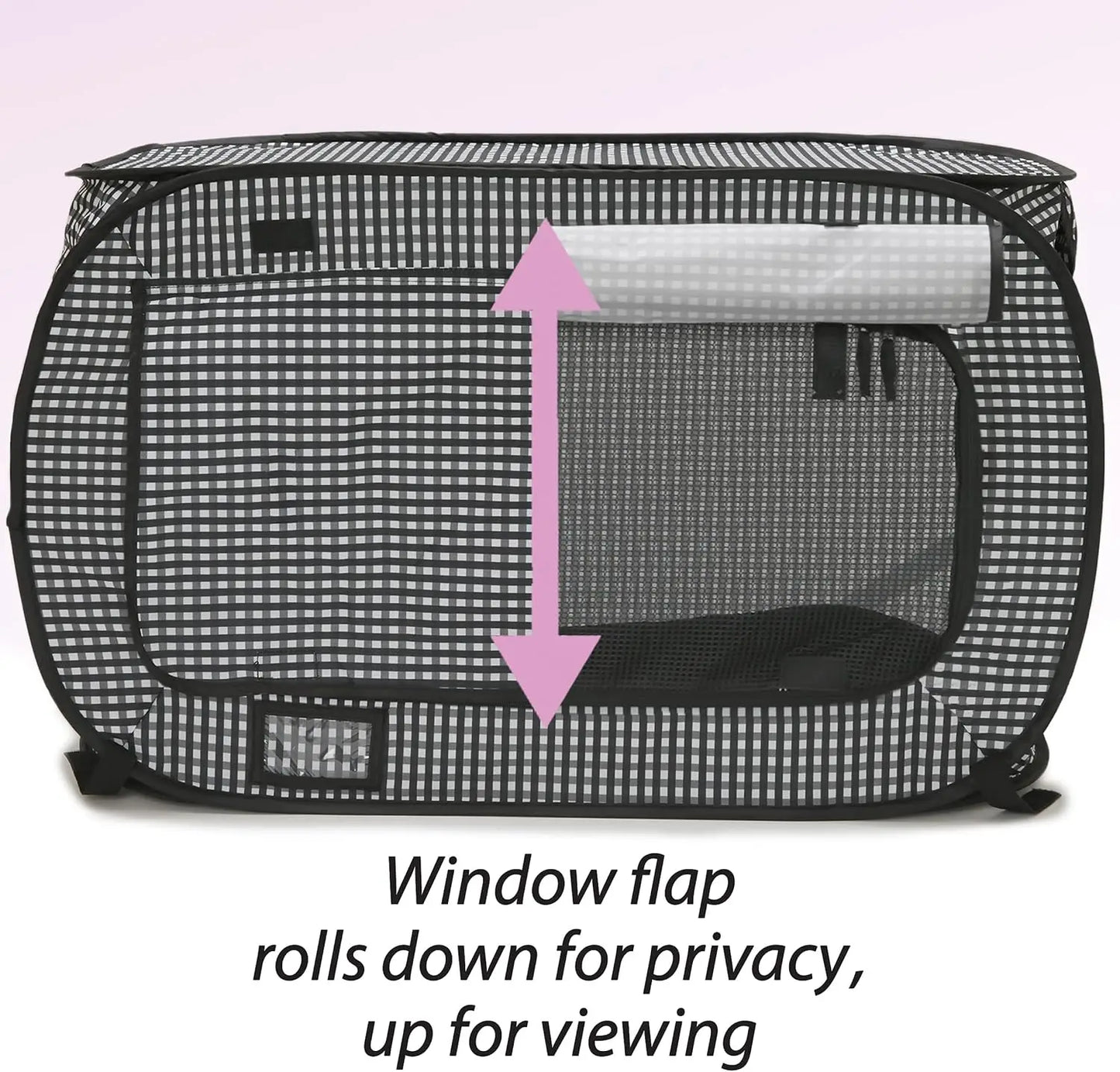 Stress-Free Enclosure Cat Travel Carrier Cage Collapsible Gray White Stripes