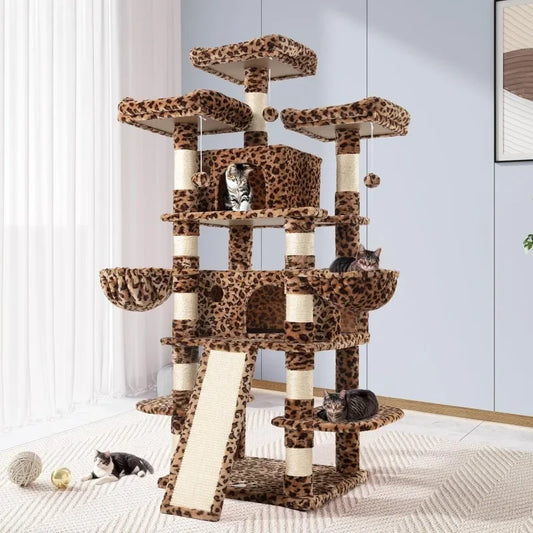 68 Inch Cat Tree with scratching posts and condos