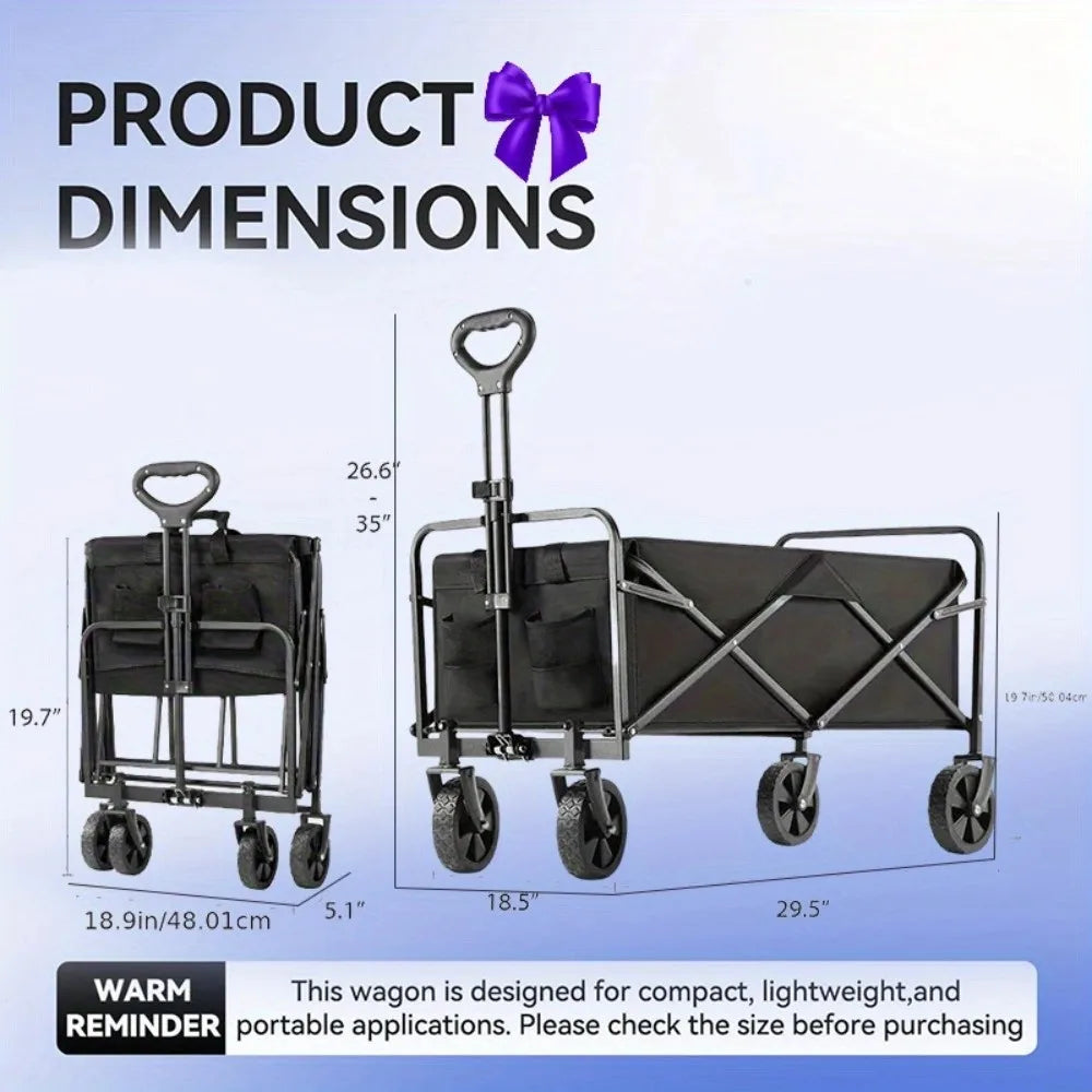 1PC Collapsible Foldable Wagon Cart With All-Terrain Wheels
