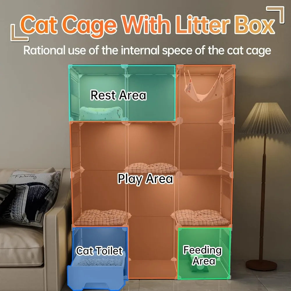Cat Cabinet with Litter Box Hidden